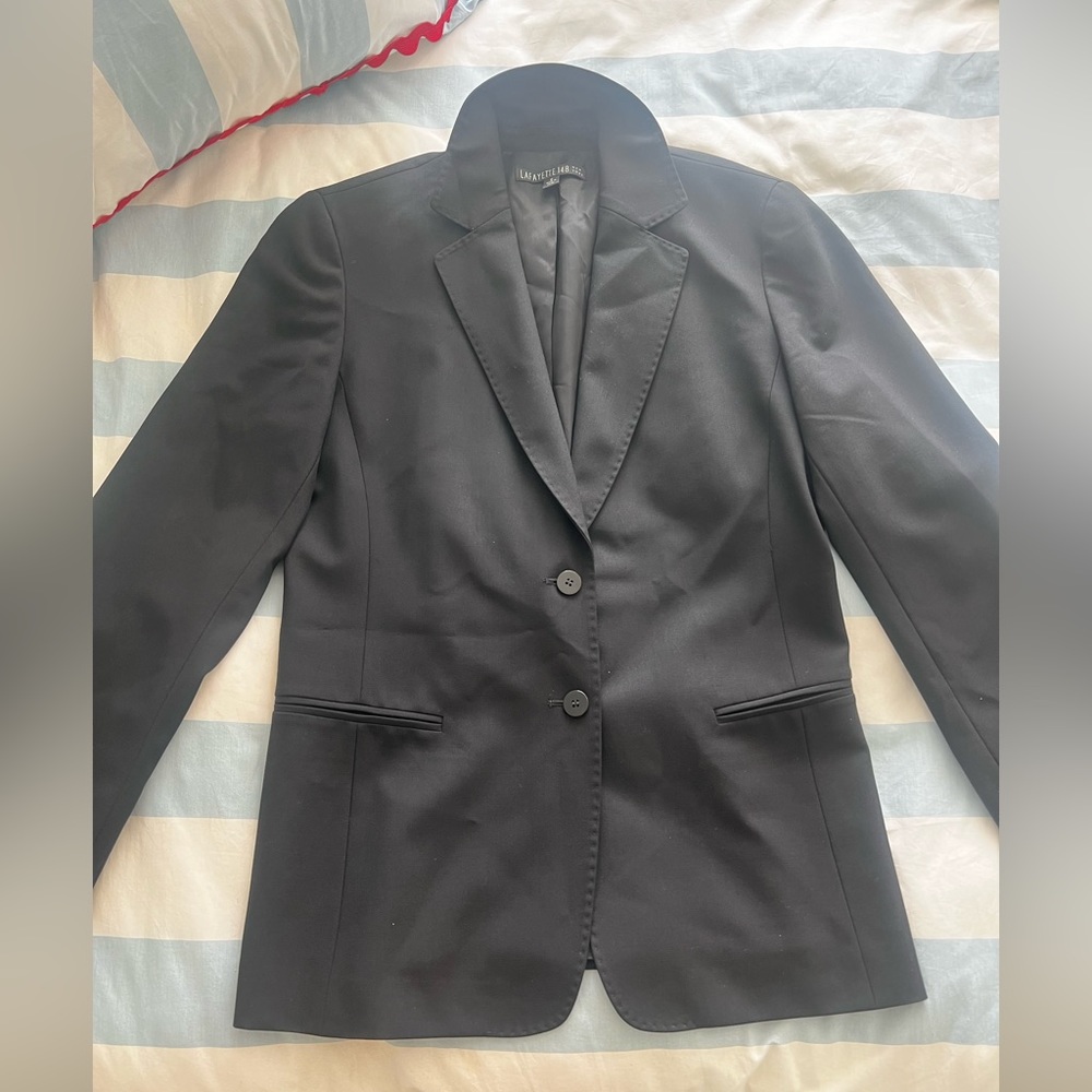 Lafayette 148 black two button blazer